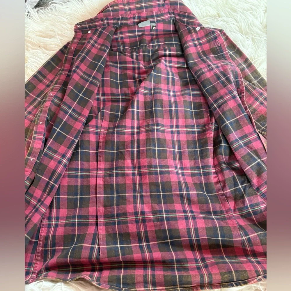 ASOS Men's Medium Red Black Plaid Flannel Shirt - Picture 4 of 8